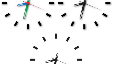 Set Of Clock Icons On White Background