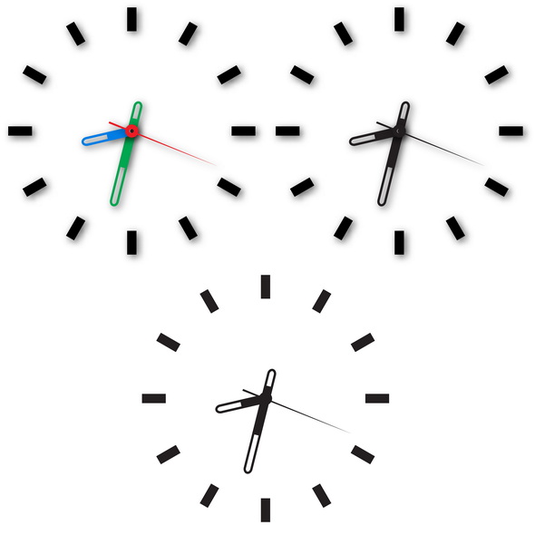 وکتور Set Of Clock Icons On White Background