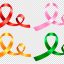 Set Of Four Colored Ribbons In Red Pink Yellow And Green Colors