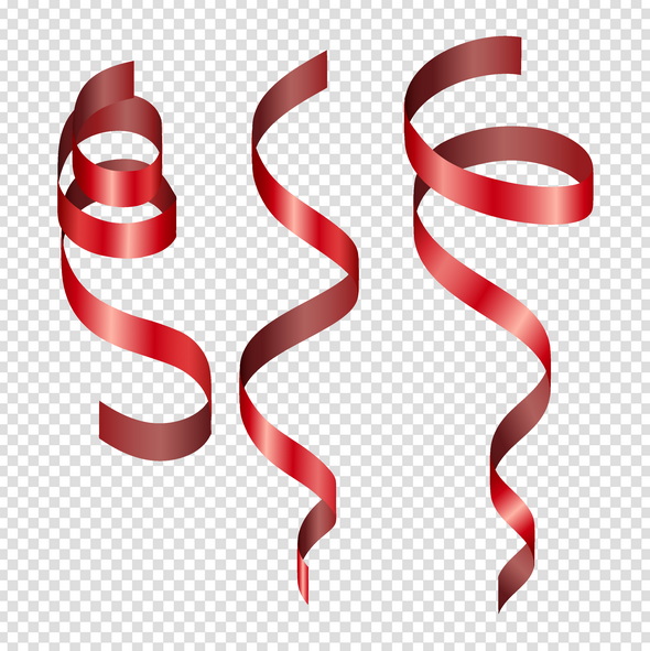 وکتور Set Of Red Shiny Ribbons