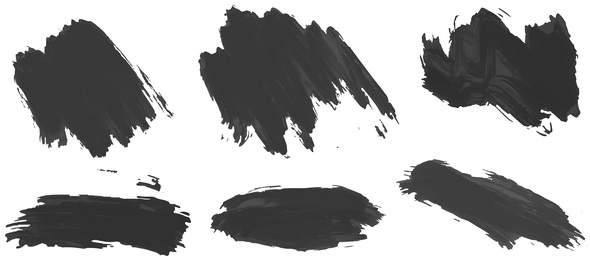 وکتور Six Different Strokes Of Black Ink