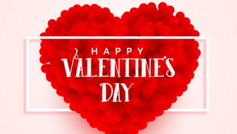 Valentines Day 3D Heart Banner Design