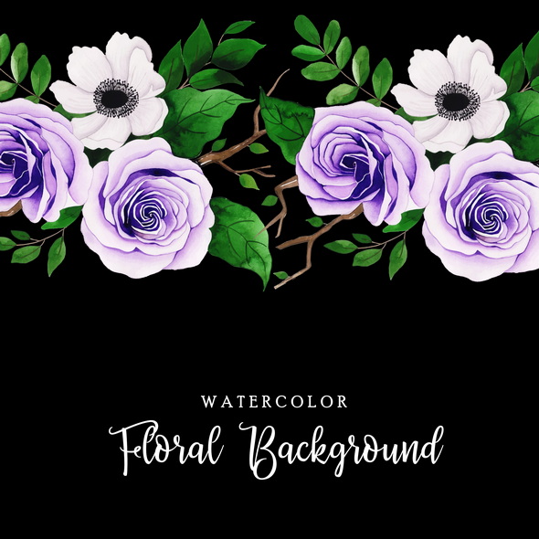 وکتور Watercolor Floral Background