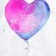Watercolor Love Air Balloon