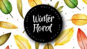 Watercolor Winter Floral And Leaves Pattern Background