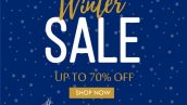 Winter Sale Poster Banner Design With Leaves And Snow