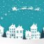Winter Scenery On Christmas Day There Are Houses And Santa Claus Paper Art Design