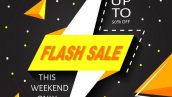 Yellow And Black Banner Background Flash Sale 50 Off