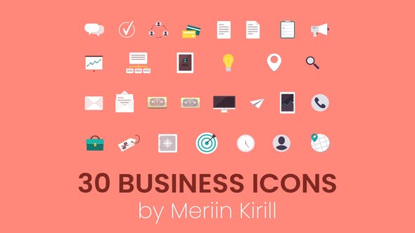 Videohive 30 Animated Business icons 28114898