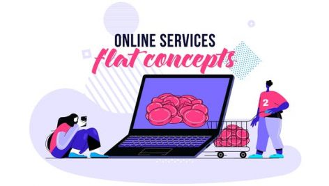 Preview Online Services Flat Concept 28730457