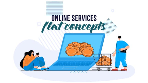 Videohive Online services – Flat Concept 28830201