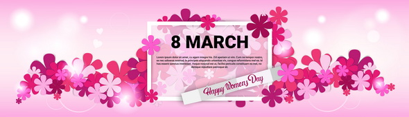 Freepik 8 March International Women Day Greeting Card وکتور