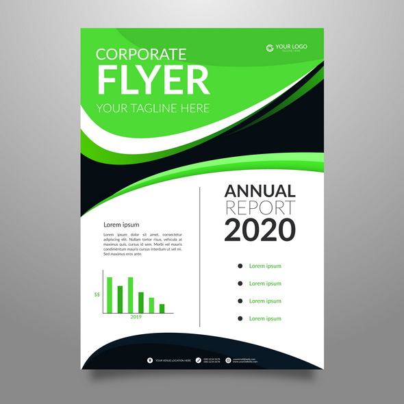 Freepik Abstract Annual Report Corporate Flyer وکتور