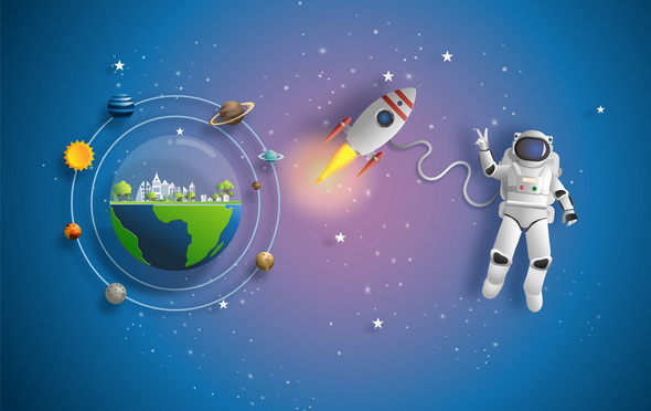 Freepik Astronaut In Outer Space On Mission وکتور