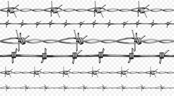 Freepik Barbed Barb Wire Illustration Seamless Realistic 3d Metallic Fence Wires With Sharp Edge وکتور