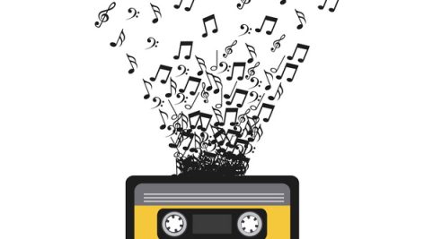 Freepik Cassette With Musical Notes Vector Illustration