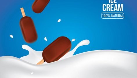 Freepik Chocolate Ice Cream On Milk Splash