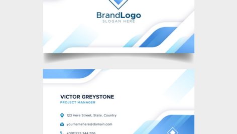 Freepik Elegant Business Card Template With Geometric Design