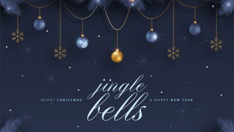 Freepik Elegant Merry Christmas New Year Card With Blue Golden Ornaments