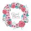 Freepik Flower Wreath Drawing Pink Roses Frame With Flowers