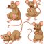 Freepik Four Brown Mouse White Background Illustration