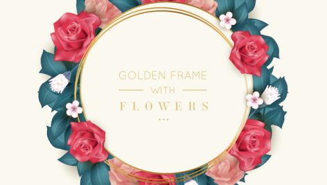 Freepik Golden Frame With Flowers