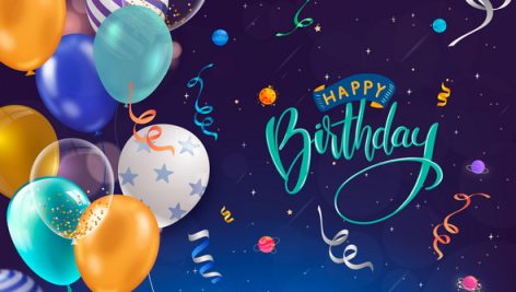 Freepik Happy Birthday Card With Balloons Confetti