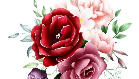 Freepik Watercolor Rose Bouquet Background