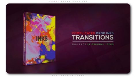 Videohive Complicated Drop Ink Transition Pack 21653435