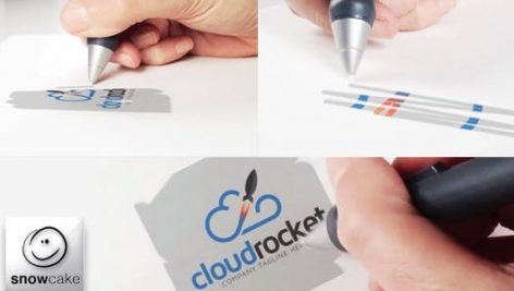 Videohive Hand Is Drawing Logo Mock Up 9346094