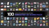 Videohive 100 Animated 3D Icons Pack 24240318