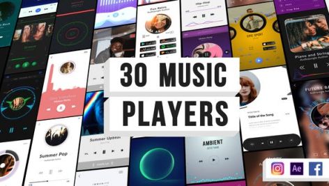 Videohive Music Visualization Players For Instagram Story 24380096