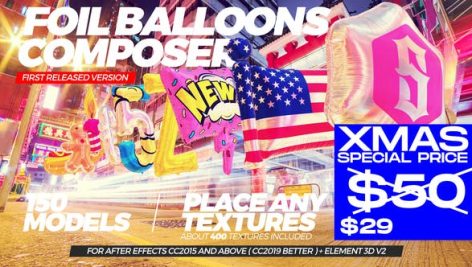 Videohive Foil Balloons Composer 23094028