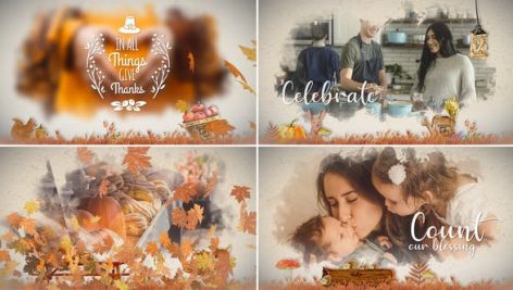 Videohive Thanksgiving Watercolored Slideshow 24971366