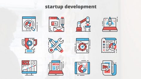 Preview Startup Development Thin Line Icons 23454788
