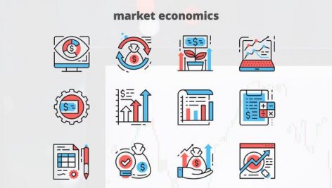 Preview Market Economics – Thin Line Icons 23454804