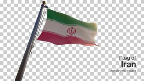Videohive Iran Flag On A Flagpole With Alpha Channel 27775693