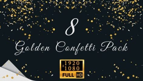 Videohive 8 Golden Confetti Pack 36889751