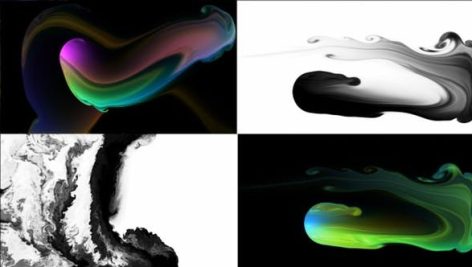 Videohive 180 Black And Colorful Ink Flows Pack 4K 24037106