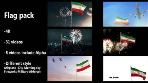 Videohive Iran Flag Pack 25728886