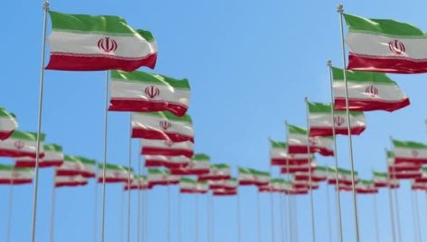 Videohive Iran Row Of National Flags Walk Throw Animation 29551523