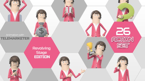 Videohive 26 Action Set Telemarketer 33966263
